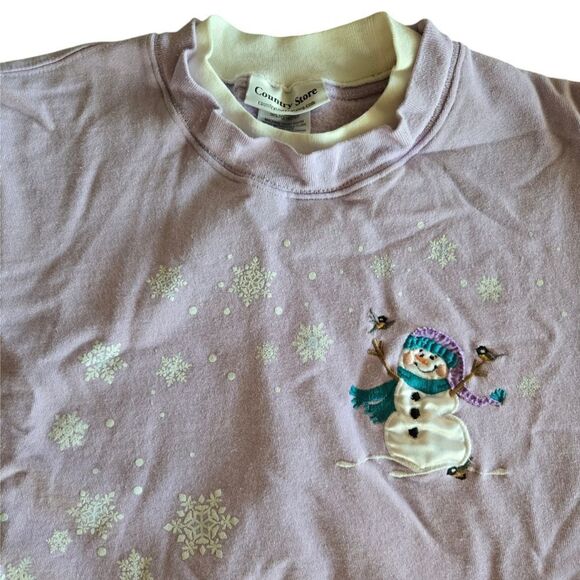 Vintage Y2K Snowman Chirstmas Crewneck Pullover Long Sleeve size XL Comfy Cute - Picture 4 of 6